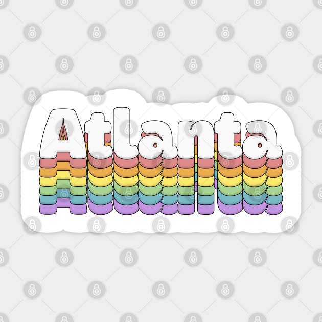 Atlanta, Georgia  // Retro Typography Design Sticker by DankFutura